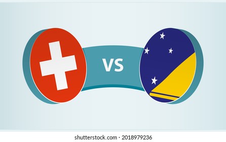 Switzerland versus Tokelau, team sports competition concept. Round flag of countries.