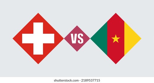 Switzerland vs Cameroon flag concept. Vector illustration.