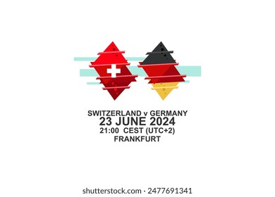 switzerland vs germany, 2024 football match, Vector illustration. Simple sports illustration.