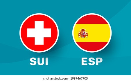 switzerland vs spain match vector illustration Football euro 2020 championship