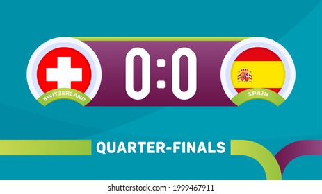 switzerland vs spain match vector illustration Football euro 2020 championship