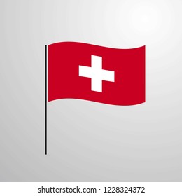 Switzerland waving Flag