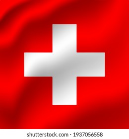 Schweiz schwenkbare Flagge, Vektorgrafik editierbar