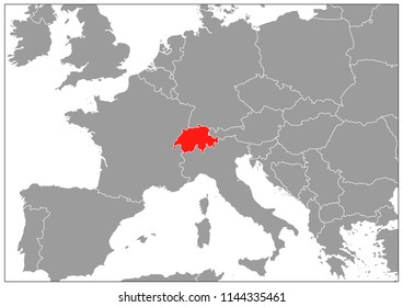 Switzerlandmap on gray base 