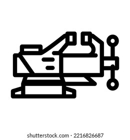 swivel base bench vice line icon vector. swivel base bench vice sign. isolated contour symbol black illustration