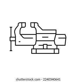 swivel base bench vice line icon vector. swivel base bench vice sign. isolated contour symbol black illustration