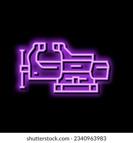 swivel base bench vice neon light sign vector. swivel base bench vice illustration