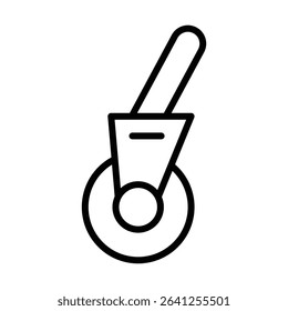 Swivel caster icon outline set sign