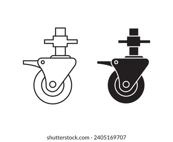 Swivel caster icon set. vector illustration