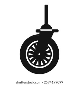 Swivel caster icon Simple thin line flat symbol