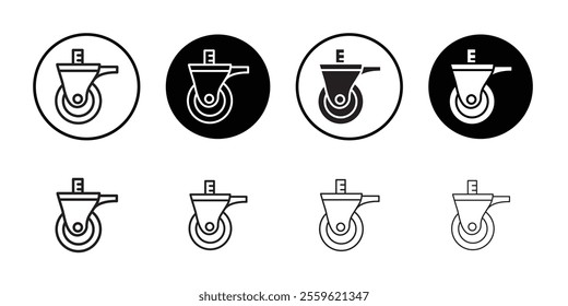 Swivel caster icon Thin line flat illustration