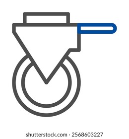 Swivel caster wheel with lock. Concept of movement, direction, and mobility.