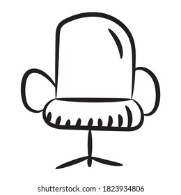 Diseño de icono de silla giratoria, diseño vectorial del interior de la oficina 
