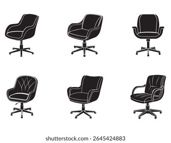 swivel chair icon silhouette vector illustration 