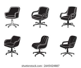 swivel chair icon silhouette vector illustration 