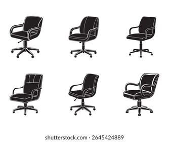 swivel chair icon silhouette vector illustration 