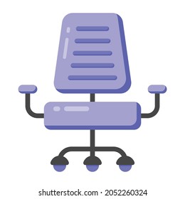 Icono de silla giratoria, diseño vectorial del interior de la oficina o silla cómoda 