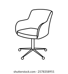 swivel chair of a line art vector(1)