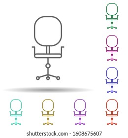 swivel chair multi color style icon. Simple thin line, outline vector of furniture icons for ui and ux, website or mobile application