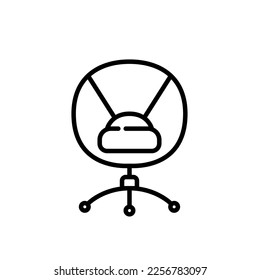 Silla giratoria. Icono de trazo de píxeles perfecto, modificable