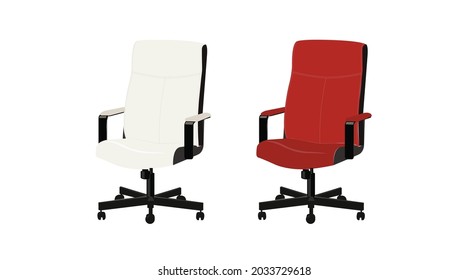 Swivel chair set. Vector isolated illustration set of swivel chairs