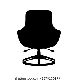 Swivel chair silhouette vector icon sign symbol illustration design.