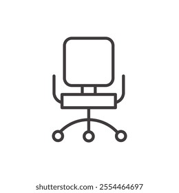 Swivel Chair thin liner icon vector.