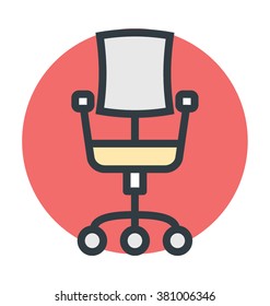 Swivel Chair Vector Icon 