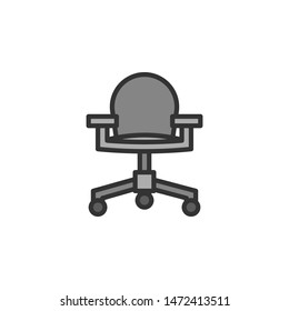 swivel chair Vector Outline Filled Icon Style
