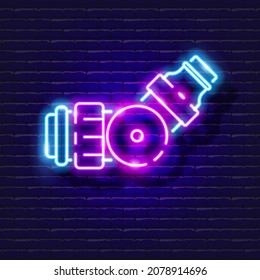 Swivel hose fitting neon icon. Irrigation system, watering system, hose and accessories glowing signs. Vector illustration for design, website, advertising, store, goods