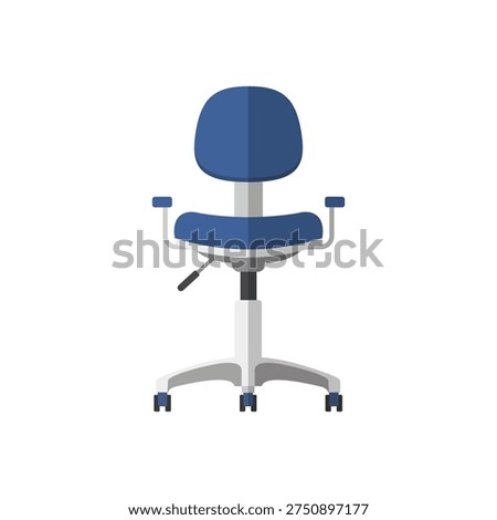 Swivel office chair flat vector illustration isolated on white background