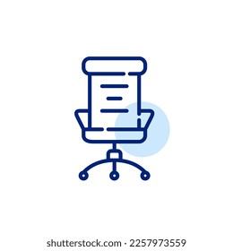 Swivel office chair. Pixel perfect, editable stroke line icon