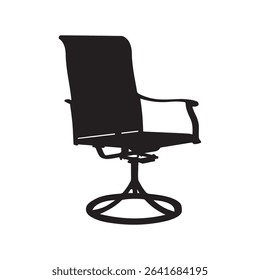 Swivel Outdoor Chair Silhouette Vector with Sling Seat