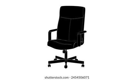 Swivell Chair Icon Set. Vector black and white editable icon or illustration