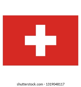 Swizerland national flag vector. Swizerland isolated symbol country on white background.