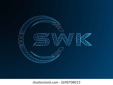 Projeto de vetor de logotipo de letra poli baixa SWK. Design do logotipo poli inferior SWK. Logotipo poli baixo.
