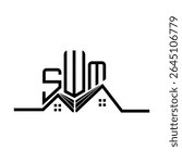 SWM Real State logo design, SWM simple and modern logo. SWM luxurious alphabet design  