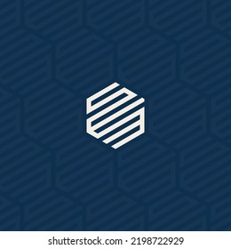 SWM or SEM hexagonal logo with background pattern design