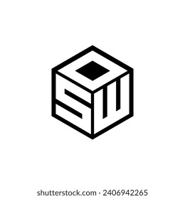 SWO letter logo design in illustration. Vector logo, calligraphy designs for logo, Poster, Invitation, etc.