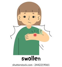 Swollen 5 cute on a white background, vector illustration.
