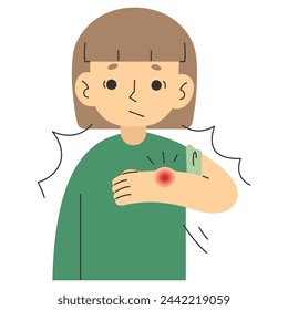 Swollen 6 cute on a white background, vector illustration.
