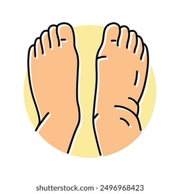 swollen ankles feet disease symptom color icon vector. swollen ankles feet disease symptom sign. isolated symbol illustration