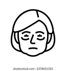 swollen face limbs disease symptom line icon vector. swollen face limbs disease symptom sign. isolated contour symbol black illustration