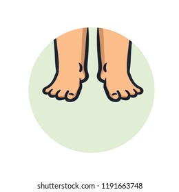 Swollen Feet Icon. Colorful Flat Vector Illustration. Isolated On White Background.