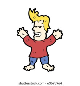 swollen hands man cartoon
