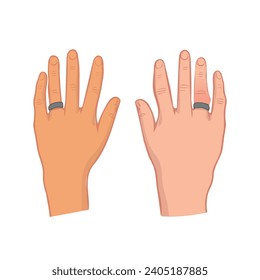 Manos hinchadas, circulación sanguínea pobre, ilustración vectorial.