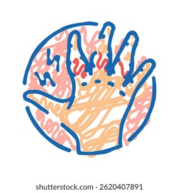 swollen joints disease symptom doodle icon sketch vector. swollen joints disease symptom sign. isolated symbol illustration