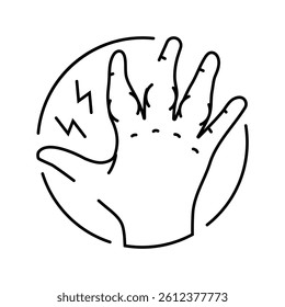 swollen joints disease symptom line icon vector. swollen joints disease symptom sign. isolated contour symbol black illustration