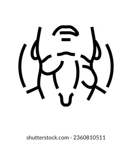 swollen lymph nodes disease symptom line icon vector. swollen lymph nodes disease symptom sign. isolated contour symbol black illustration