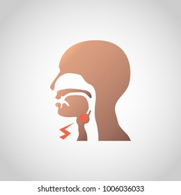 swollen lymph nodes in the neck icon design. Vector illustration